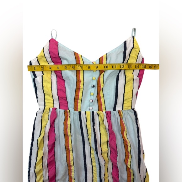 J. Crew Tiered midi dress in seersucker ribbons Summer Fun Rainbow Stripe 0. E10 - Picture 16 of 17